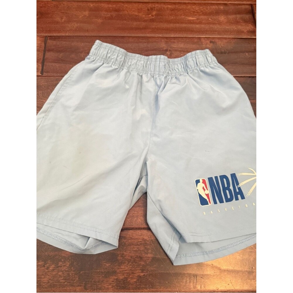 NBA womens Light Blue Athletic Shorts medium basketball big logo L A17